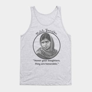 Malala Yousafzai Portrait and Quote Tank Top